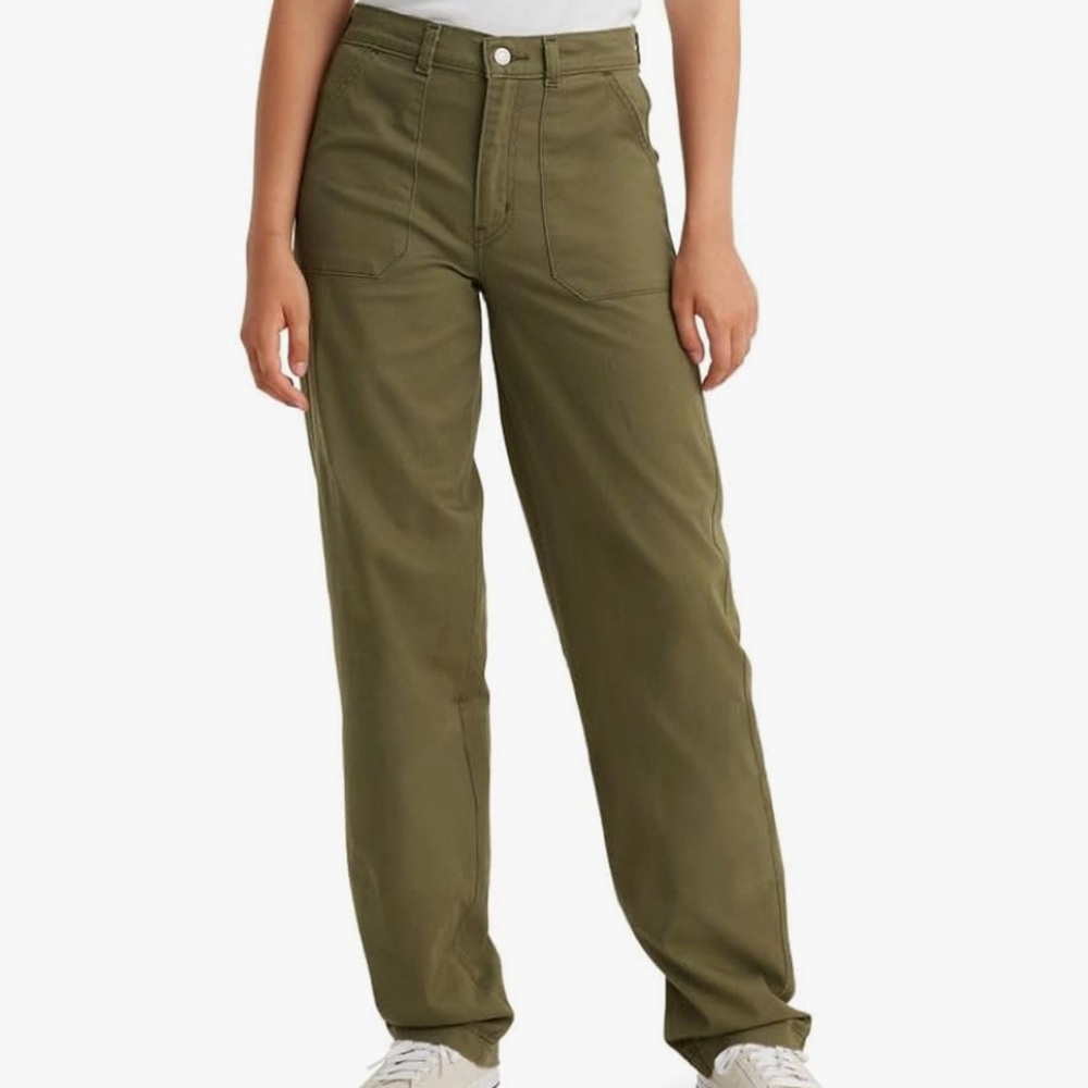 Levi's Women Utility Olive Green Relaxed Straight-Leg Pants sz 30x27 NWT!